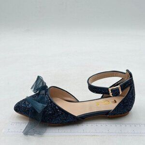FSJ Women's Cute Flats Slingback Dress Pumps Bowtie Pointed Toe Blue